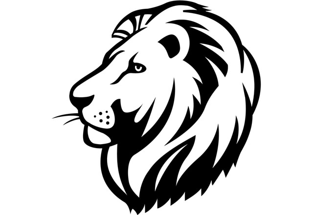 Lion logo illustrated by John Woodcock
